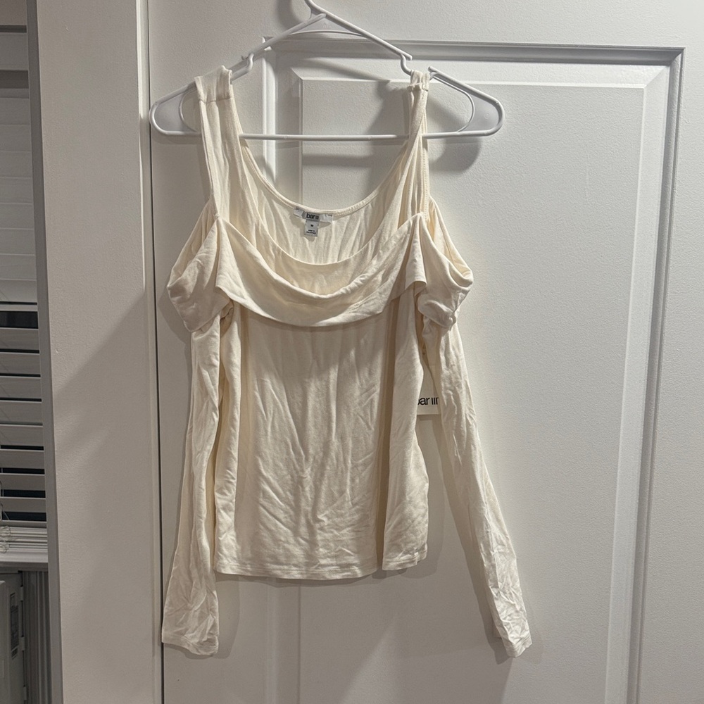 Bar III Cream Off-Shoulder Blouse